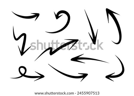 hand doodle arrow set, vector illustration