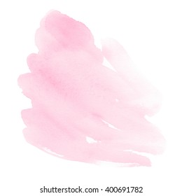 The hand draw abstract watercolor background of pastel natural delicate shade. A watercolor spot. Gentle pink color. It is possible to use for wrap, wallpaper, website, pattern, decor.