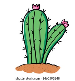 Hand Draw Cactus Cartoon Illustration Stock Illustration 1460595248 ...