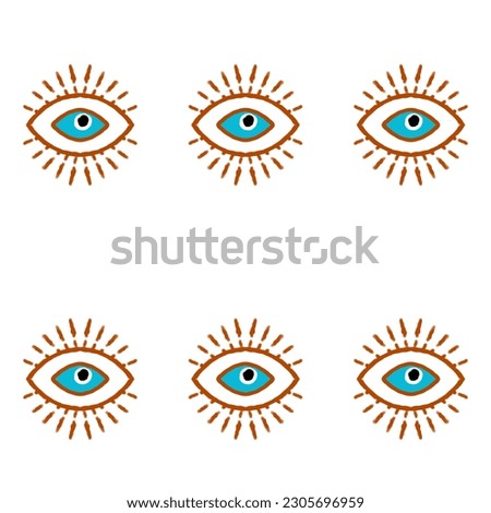 Hand draw evil eyes pattern, for textile and wallpaper.