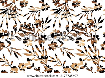 Hand draw flower pattern illustration. Textile print pattern.