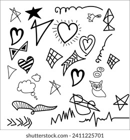 hand draw scribble vector art