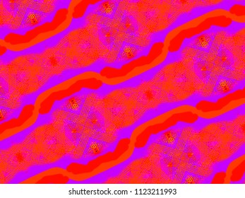 A hand drawing pattern made of orange red and fuchsia.