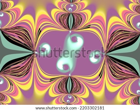 A hand drawing pattern made of orange pink black and blue stripes with shinny grey on a old pink background 