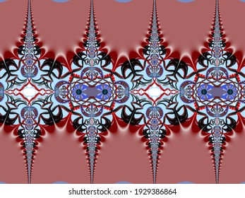 A hand drawing pattern made of red white black and blue