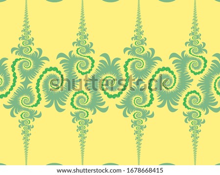 A hand drawing pattern made of yellow and green tones 