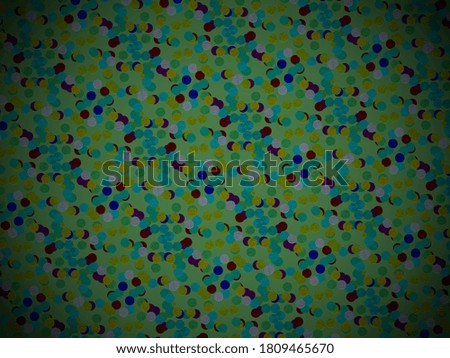 A hand drawing pattern made of yellow red green and blue dots with shadow