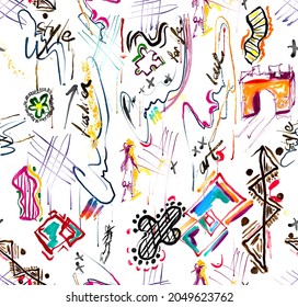 hand drawing scrible,trend textile print - Powered by Shutterstock