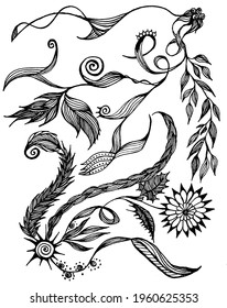 Hand Drawing Sketch Zentangle Black White Stock Illustration 1960625353 ...