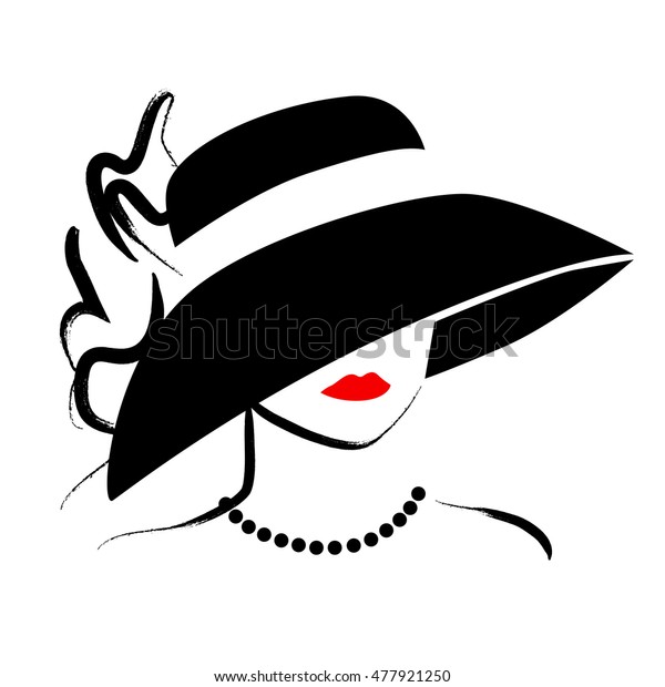 Download Hand Drawn Beautiful Lady Hat Portrait Stock Illustration ...