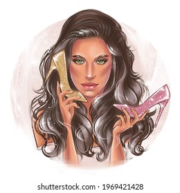 金髪美女 セクシー 白黒 のイラスト素材 画像 ベクター画像 Shutterstock