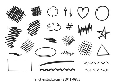 Hand Drawn Black Doodles On White Stock Illustration 2194179975 ...