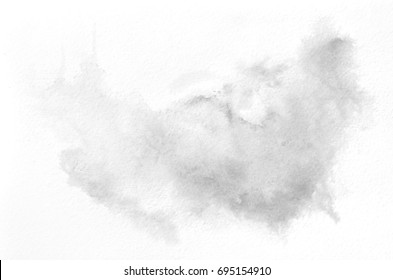 Hand drawn black and white watercolor shape for your design. Creative painted background, hand made decoration