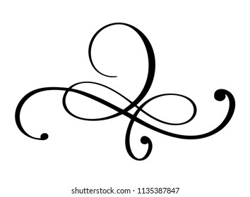 Hand Drawn Border Flourish Separator Calligraphy Stock Illustration ...