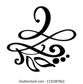 Vector Uppercase Letters Floral Elements Handmade Stock Vector (Royalty ...