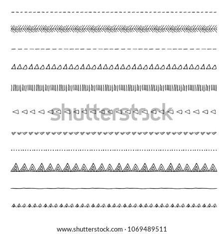 hand drawn borders set, raster copy