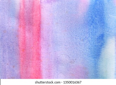 Hand drawn with brush watercolor illustration. Abstract background with pink, blue, purple,  paint stains for banner, template, desktop wallpapers. Texture with paint splash. - Shutterstock ID 1350016367