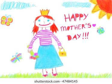 Hand drawn card for Mother's Day