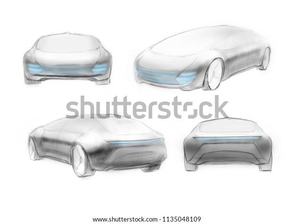 Hand drawn cars snd bus\
future