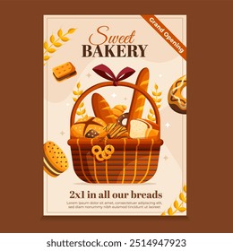 Hand drawn cartoon bakery poster - Powered by Shutterstock