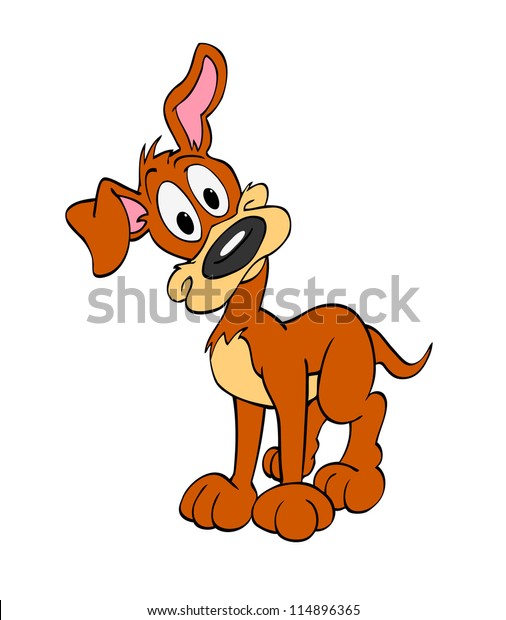 Hand Drawn Cartoon Bewildered Pupconfused Dog Stock Illustration 114896365