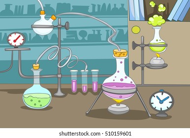 Cartoon Laboratory Background Images, Stock Photos & Vectors | Shutterstock