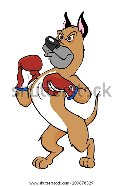 Hand Drawn Cartoon Dogboxer Dog Stock Illustration 200878529