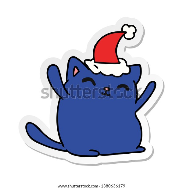 Hand Drawn Christmas Sticker Cartoon Kawaii のイラスト素材 1380636179