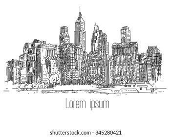 Hand Drawn City Stock Illustration 345280421 | Shutterstock