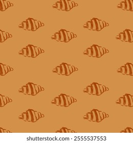 Hand drawn Croissant doodles pastry, sweet bakery seamless pattern with baked goods. Confectionery baking background design for wrapping paper, package print, cafeteria and shop wallpapers, etc - Powered by Shutterstock