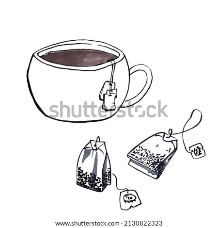 Hand drawn cup of tea scetch