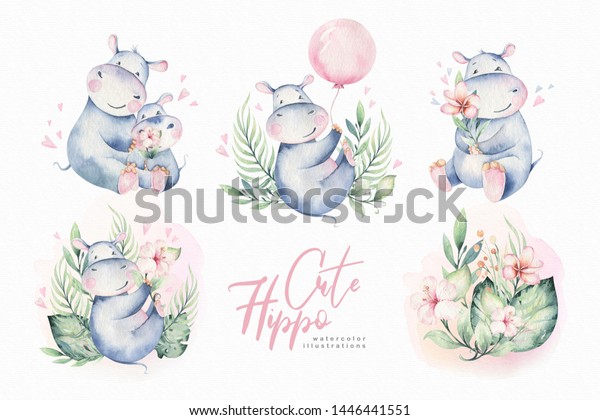 Hand Drawn Cute Isolated Tropical Summer Stock Illustration