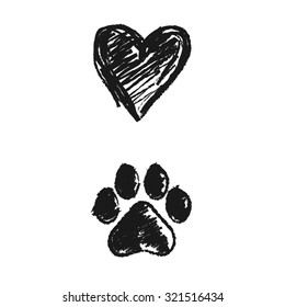 Download Doodle Paw Prints High Res Stock Images Shutterstock