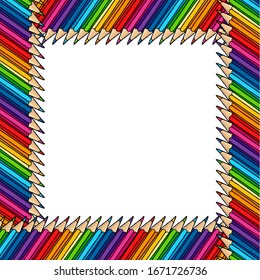 Hand Drawn Doodle Color Pencils Square Stock Illustration 1671726736 ...