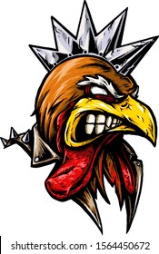 Hand Drawn Fighting Rooster Mascot