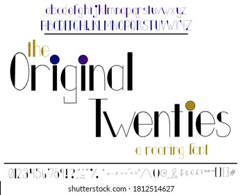 Hand Drawn Font. Nineteen Twenties Theme Typeface. 