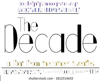 Hand Drawn Font. Nineteen Twenties Theme Typeface. 