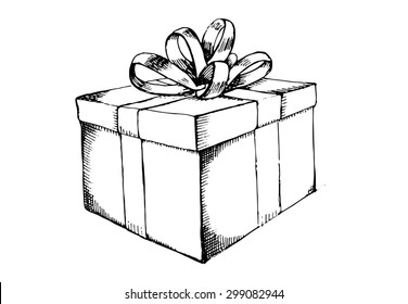 Hand drawn gift box