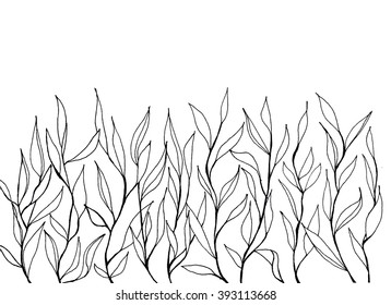 Hand drawn graphic leaves