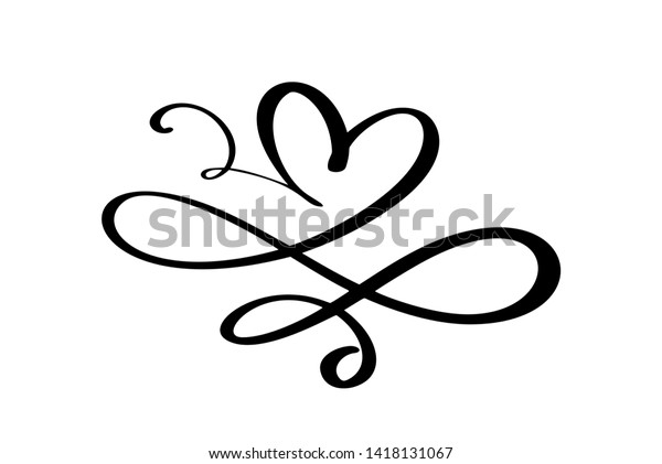 Hand Drawn Heart Love Sign Romantic Stock Illustration 1418131067