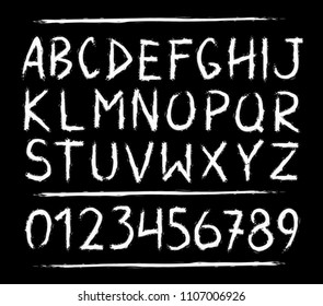 Hand Drawn Horror Scary Letters Numbers Stock Illustration 1107006926 