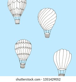 Hand Drawn Hot Air Baloons Card