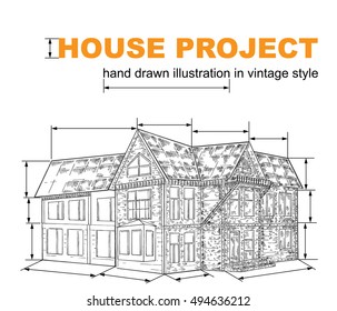 Hand drawn house and