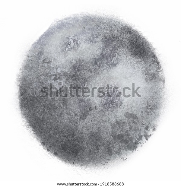 hand\
drawn illustration of full moon  isolated on\
white