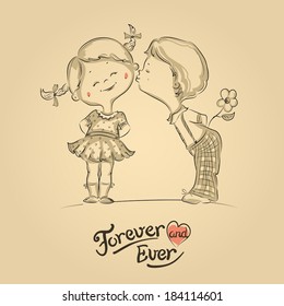 Boy Girl Kiss Sketch Images Stock Photos Vectors Shutterstock