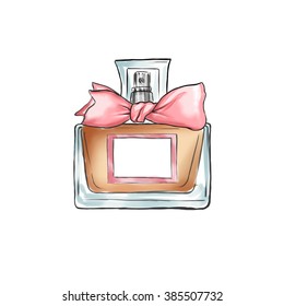 Hand Drawn Illustration Of Perfume Bottle