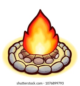 Hand Drawn Illustration Simple Bonfire Object Stock Illustration ...