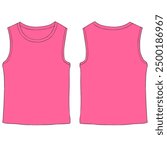 hand drawn image of pink tank top mockup illustration