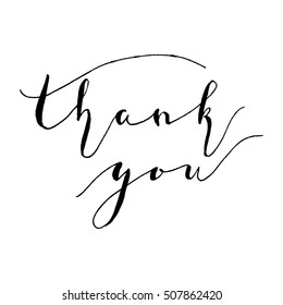 Hand Drawn Lettering Words Thank You Stock Illustration 507862420