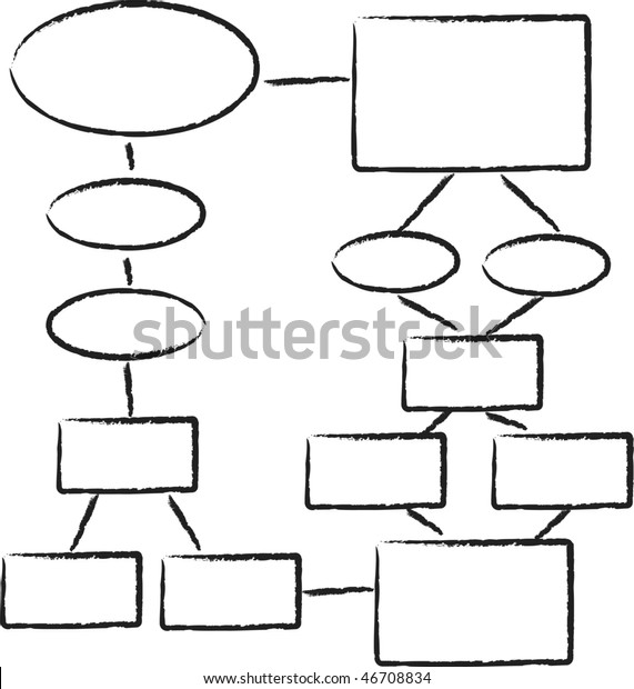 Hand Drawn Looking Flowchart Template Stock Illustration 46708834